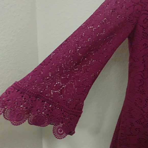 Laundry by Shelli Segal Raspberry Lace Dress - Picture 3 of 8